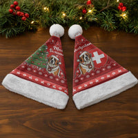 Switzerland Christmas Santa Hat Saint Bernard Merry Swissmas - Wonder Print Shop