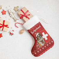 Switzerland Christmas Stocking Saint Bernard Merry Swissmas - Wonder Print Shop