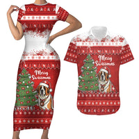 Switzerland Christmas Couples Matching Short Sleeve Bodycon Dress and Hawaiian Shirt Saint Bernard Merry Swissmas - Wonder Print Shop