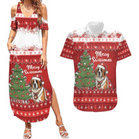 Switzerland Christmas Couples Matching Summer Maxi Dress and Hawaiian Shirt Saint Bernard Merry Swissmas - Wonder Print Shop