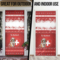 Switzerland Christmas Door Cover Saint Bernard Merry Swissmas - Wonder Print Shop
