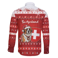 Switzerland Christmas Family Matching Long Sleeve Bodycon Dress and Hawaiian Shirt Saint Bernard Merry Swissmas - Wonder Print Shop