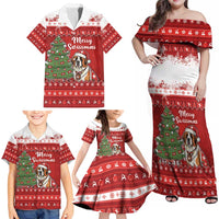 Switzerland Christmas Family Matching Off Shoulder Maxi Dress and Hawaiian Shirt Saint Bernard Merry Swissmas - Wonder Print Shop