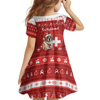 Switzerland Christmas Family Matching Off Shoulder Short Dress and Hawaiian Shirt Saint Bernard Merry Swissmas - Wonder Print Shop