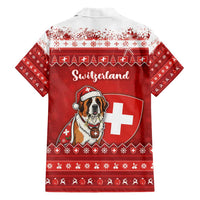 Switzerland Christmas Family Matching Short Sleeve Bodycon Dress and Hawaiian Shirt Saint Bernard Merry Swissmas - Wonder Print Shop