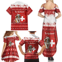 Switzerland Christmas Family Matching Summer Maxi Dress and Hawaiian Shirt Saint Bernard Merry Swissmas - Wonder Print Shop