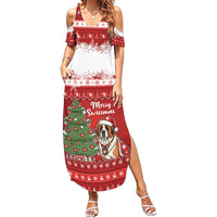 Switzerland Christmas Family Matching Summer Maxi Dress and Hawaiian Shirt Saint Bernard Merry Swissmas - Wonder Print Shop