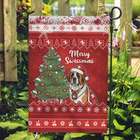 Switzerland Christmas Garden Flag Saint Bernard Merry Swissmas - Wonder Print Shop