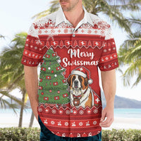 Switzerland Christmas Hawaiian Shirt Saint Bernard Merry Swissmas - Wonder Print Shop