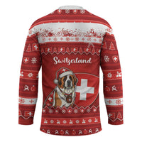 Switzerland Christmas Hockey Jersey Saint Bernard Merry Swissmas - Wonder Print Shop
