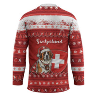 Switzerland Christmas Hockey Jersey Saint Bernard Merry Swissmas - Wonder Print Shop