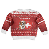 Switzerland Christmas Kid Ugly Christmas Sweater Saint Bernard Merry Swissmas - Wonder Print Shop