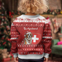 Switzerland Christmas Kid Ugly Christmas Sweater Saint Bernard Merry Swissmas - Wonder Print Shop