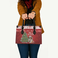 Switzerland Christmas Leather Bag Saint Bernard Merry Swissmas - Wonder Print Shop