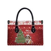 Switzerland Christmas Leather Bag Saint Bernard Merry Swissmas - Wonder Print Shop