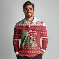 Switzerland Christmas Long Sleeve Polo Shirt Saint Bernard Merry Swissmas - Wonder Print Shop