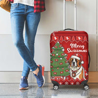 Switzerland Christmas Luggage Cover Saint Bernard Merry Swissmas - Wonder Print Shop