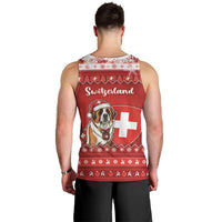 Switzerland Christmas Men Tank Top Saint Bernard Merry Swissmas - Wonder Print Shop