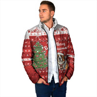 Switzerland Christmas Padded Jacket Saint Bernard Merry Swissmas - Wonder Print Shop
