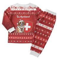 Switzerland Christmas Pajama Set Saint Bernard Merry Swissmas - Wonder Print Shop