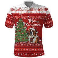 Switzerland Christmas Polo Shirt Saint Bernard Merry Swissmas - Wonder Print Shop