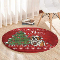 Switzerland Christmas Round Carpet Saint Bernard Merry Swissmas - Wonder Print Shop