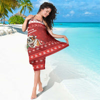 Switzerland Christmas Sarong Saint Bernard Merry Swissmas - Wonder Print Shop