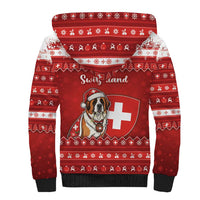 Switzerland Christmas Sherpa Hoodie Saint Bernard Merry Swissmas - Wonder Print Shop