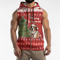 Switzerland Christmas Sleeveless Zip Hoodie Saint Bernard Merry Swissmas - Wonder Print Shop