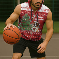 Switzerland Christmas Sleeveless Zip Hoodie Saint Bernard Merry Swissmas - Wonder Print Shop