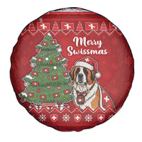 Switzerland Christmas Spare Tire Cover Saint Bernard Merry Swissmas - Wonder Print Shop