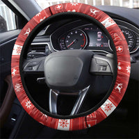 Switzerland Christmas Steering Wheel Cover Saint Bernard Merry Swissmas - Wonder Print Shop