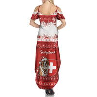 Switzerland Christmas Summer Maxi Dress Saint Bernard Merry Swissmas - Wonder Print Shop