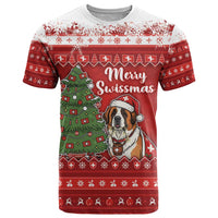 Switzerland Christmas T Shirt Saint Bernard Merry Swissmas - Wonder Print Shop