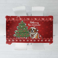 Switzerland Christmas Tablecloth Saint Bernard Merry Swissmas - Wonder Print Shop