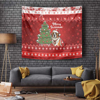 Switzerland Christmas Tapestry Saint Bernard Merry Swissmas - Wonder Print Shop