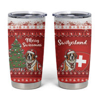 Switzerland Christmas Tumbler Cup Saint Bernard Merry Swissmas - Wonder Print Shop