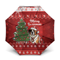 Switzerland Christmas Umbrella Saint Bernard Merry Swissmas - Wonder Print Shop
