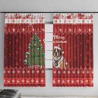 Switzerland Christmas Window Curtain Saint Bernard Merry Swissmas - Wonder Print Shop