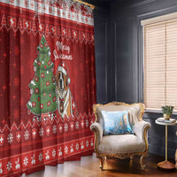 Switzerland Christmas Window Curtain Saint Bernard Merry Swissmas - Wonder Print Shop