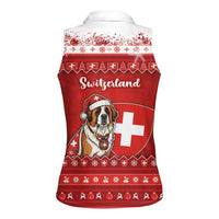 Switzerland Christmas Women Sleeveless Polo Shirt Saint Bernard Merry Swissmas - Wonder Print Shop