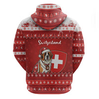 Switzerland Christmas Zip Hoodie Saint Bernard Merry Swissmas - Wonder Print Shop