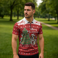 Switzerland Christmas Zipper Polo Shirt Saint Bernard Merry Swissmas - Wonder Print Shop