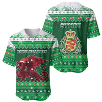 Wales Christmas Baseball Jersey Cymru Dragon Nadolig Llawen - Wonder Print Shop