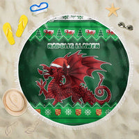 Wales Christmas Beach Blanket Cymru Dragon Nadolig Llawen - Wonder Print Shop