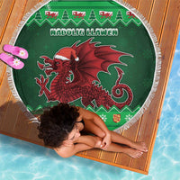 Wales Christmas Beach Blanket Cymru Dragon Nadolig Llawen - Wonder Print Shop
