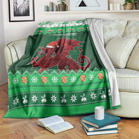 Wales Christmas Blanket Cymru Dragon Nadolig Llawen - Wonder Print Shop