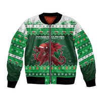 Wales Christmas Bomber Jacket Cymru Dragon Nadolig Llawen - Wonder Print Shop