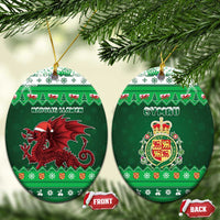 Wales Christmas Ceramic Ornament Cymru Dragon Nadolig Llawen - Wonder Print Shop
