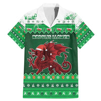 Wales Christmas Family Matching Mermaid Dress and Hawaiian Shirt Cymru Dragon Nadolig Llawen - Wonder Print Shop
